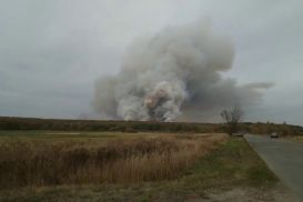 В Рязанской области загорелся склад с боеприпасами