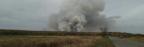 В Рязанской области загорелся склад с боеприпасами