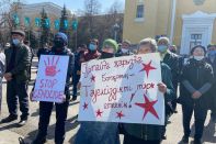 В Алматы прошел несанкционированный митинг во главе с Жанболатом Мамаем